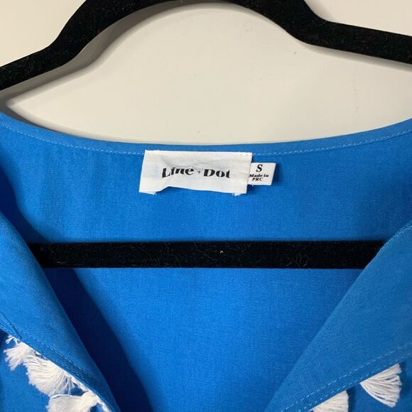 Line and Dot Revolve blue pom pom deliah blouse‎ - Picture 6 of 8